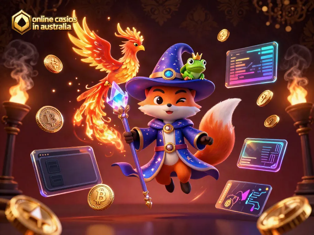 Experience thrilling moments at online casinos in australia with vibrant magic and cryptocurrency elements.