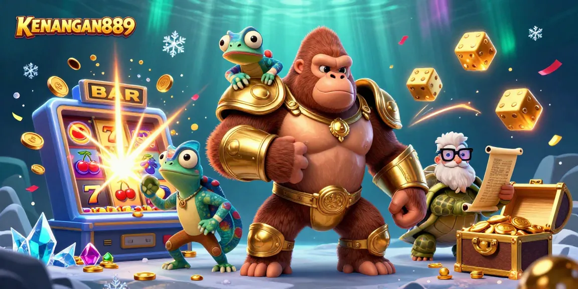 Engage with KENANGAN889's thrilling casino adventure featuring vibrant creatures and jackpot excitement.
