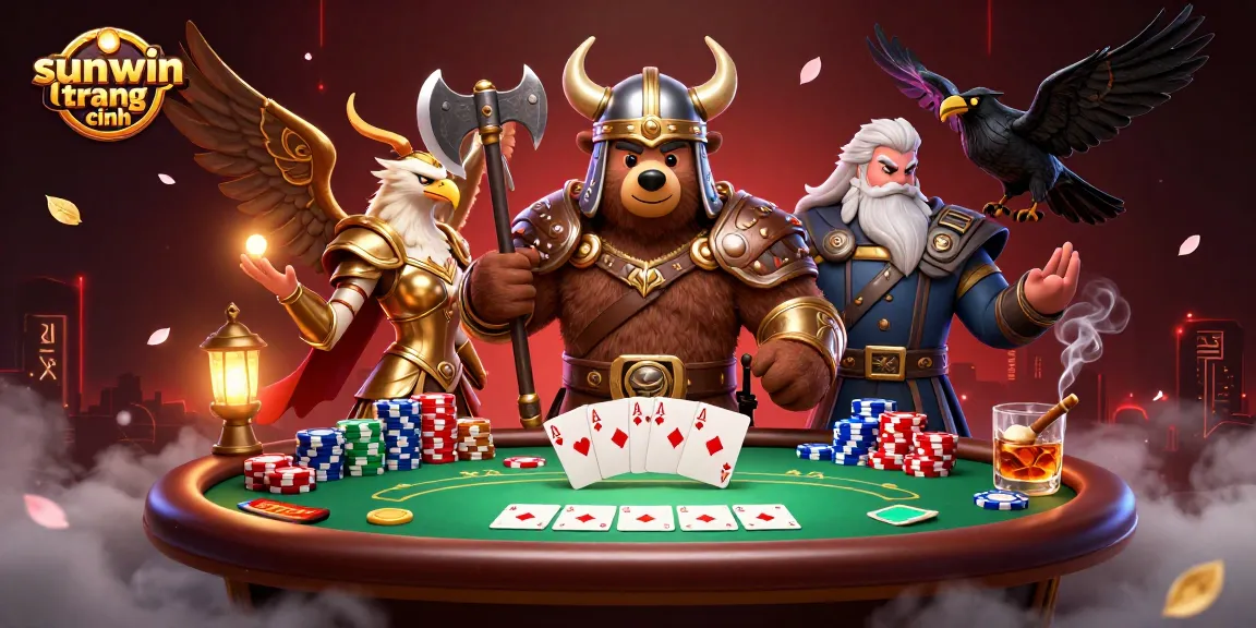 Engage with exciting game action at sunwin trang chính featuring poker tables and colorful chips.