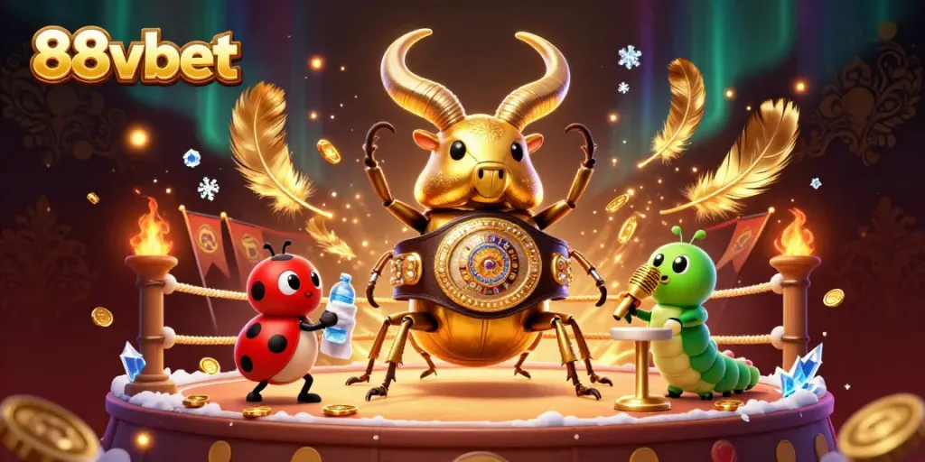 Experience the dynamic scene of 88vbet with 3D characters and casino elements in lively atmosphere.