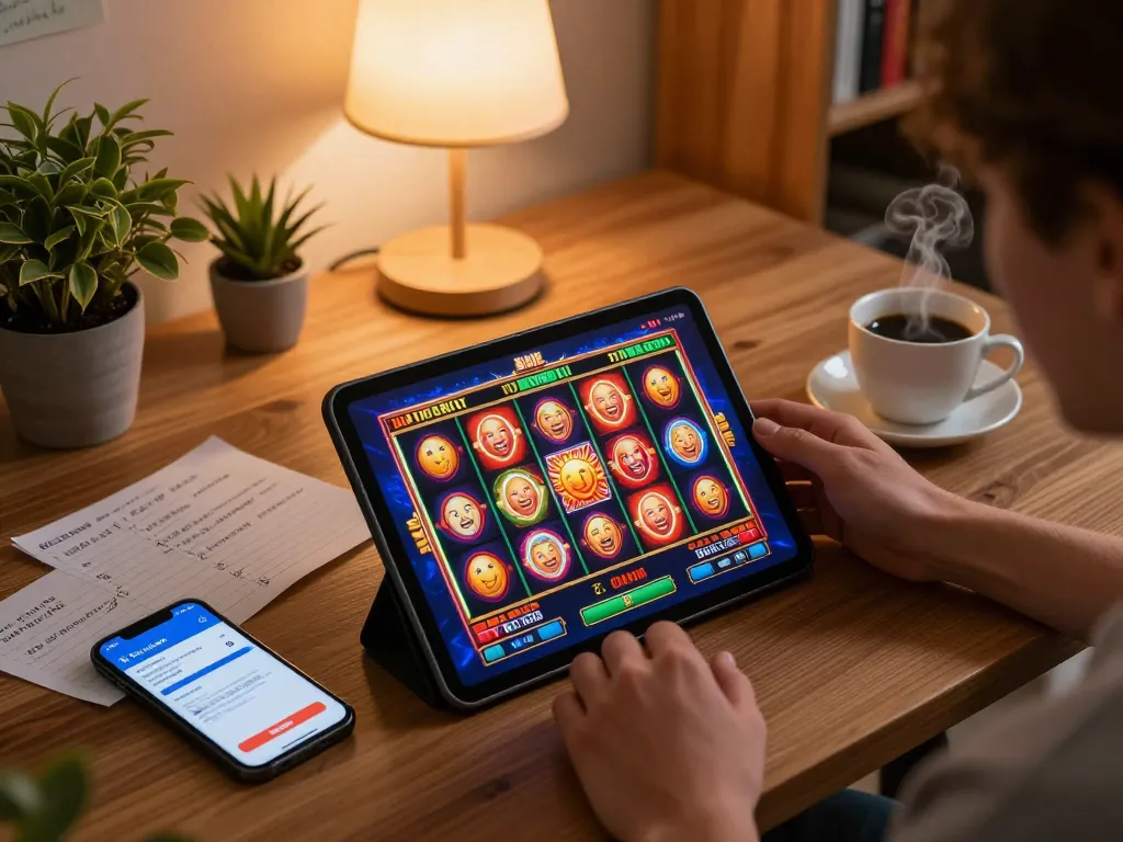Experience mantra88 with dynamic online slots gameplay while surrounded by cozy home decor and betting notes.