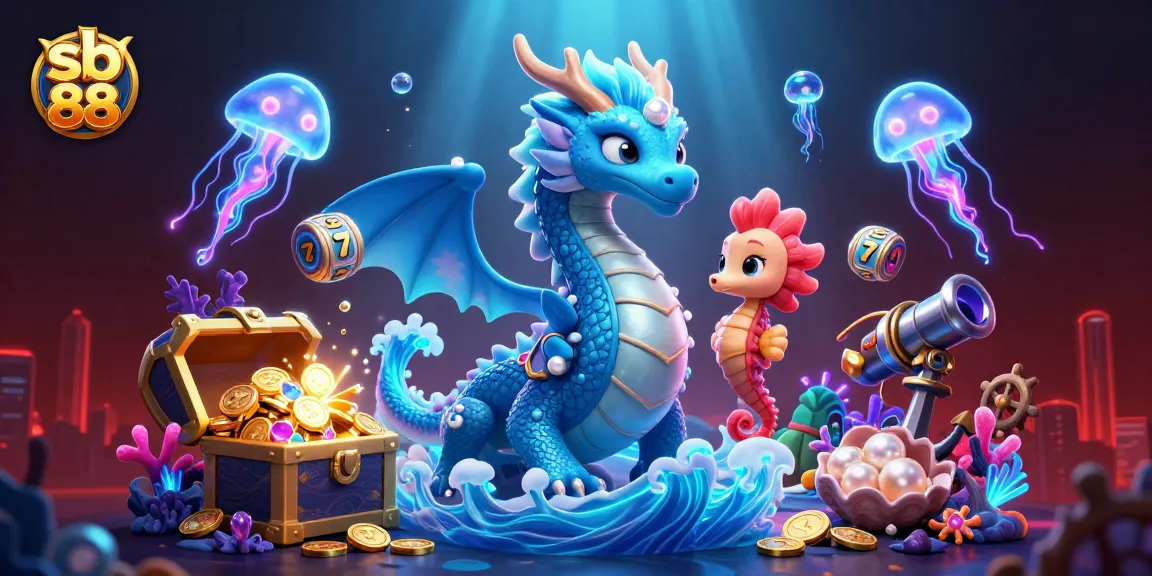 Win big at sb 88 with vibrant slot reels and adventurous characters in a stunning sea backdrop.