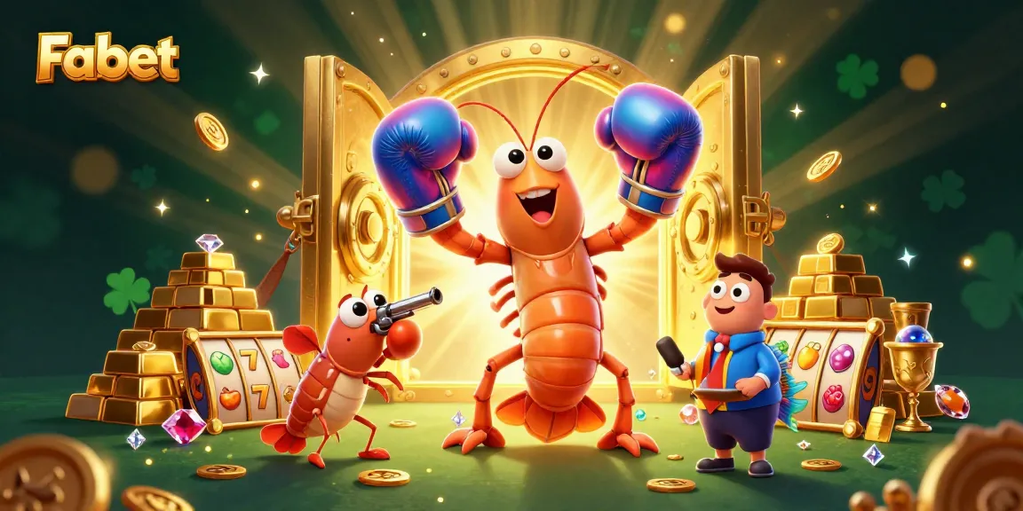 Join the fun with Fabet as the mantis shrimp and friends celebrate big casino wins!