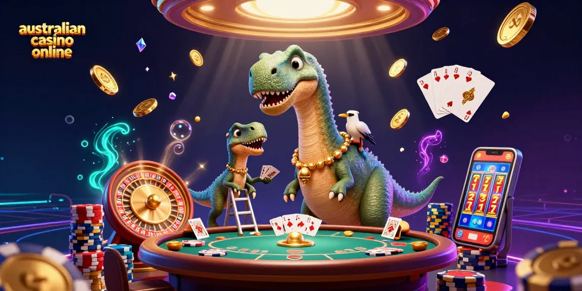 Engage in thrilling gameplay at australian casino online with animated dinosaurs and poker fun.
