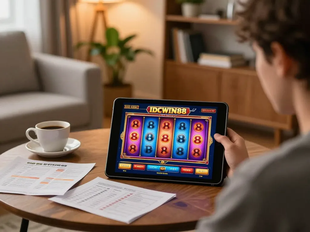 Engaging slot game session on IDCWIN88 Official with colorful reels displayed.