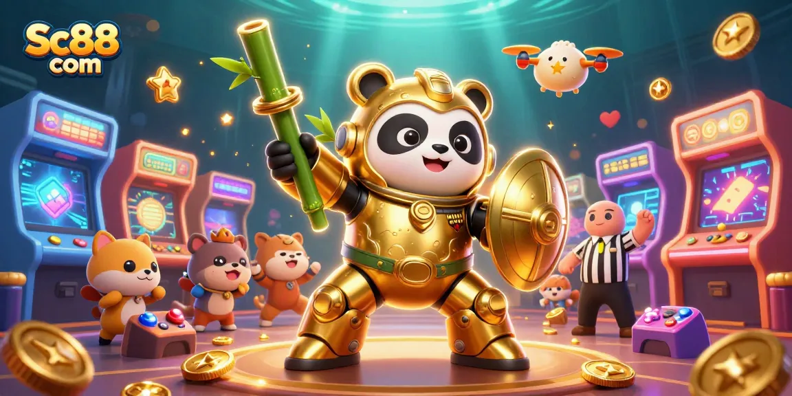 Experience exciting gaming action at Sc88 com with a vibrant casino scene and dynamic characters.