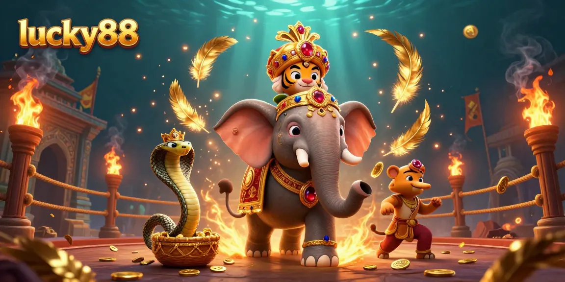 Engage with exciting lucky88 gaming experiences alongside a majestic maharaja and elephant.