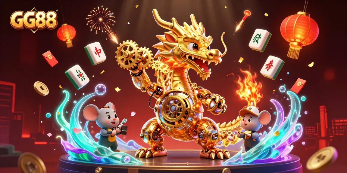 Experience GG88's dynamic gaming adventure with a golden dragon and immersive casino elements.