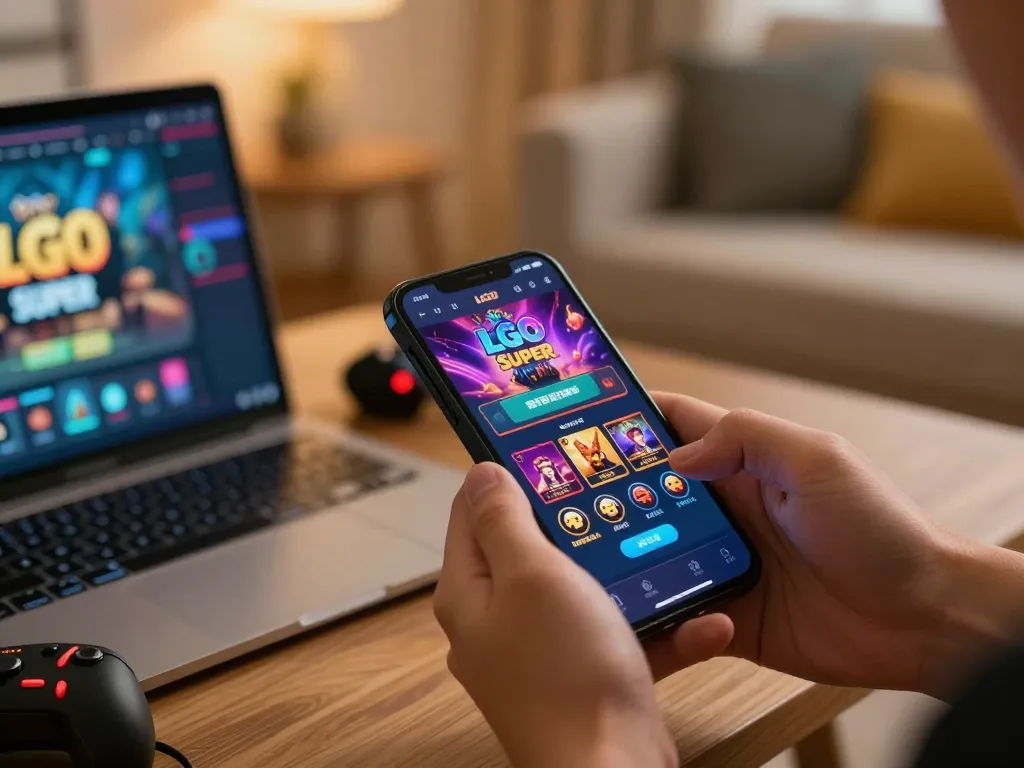Engaging gameplay on the LGO SUPER app showcasing slot options on a smartphone