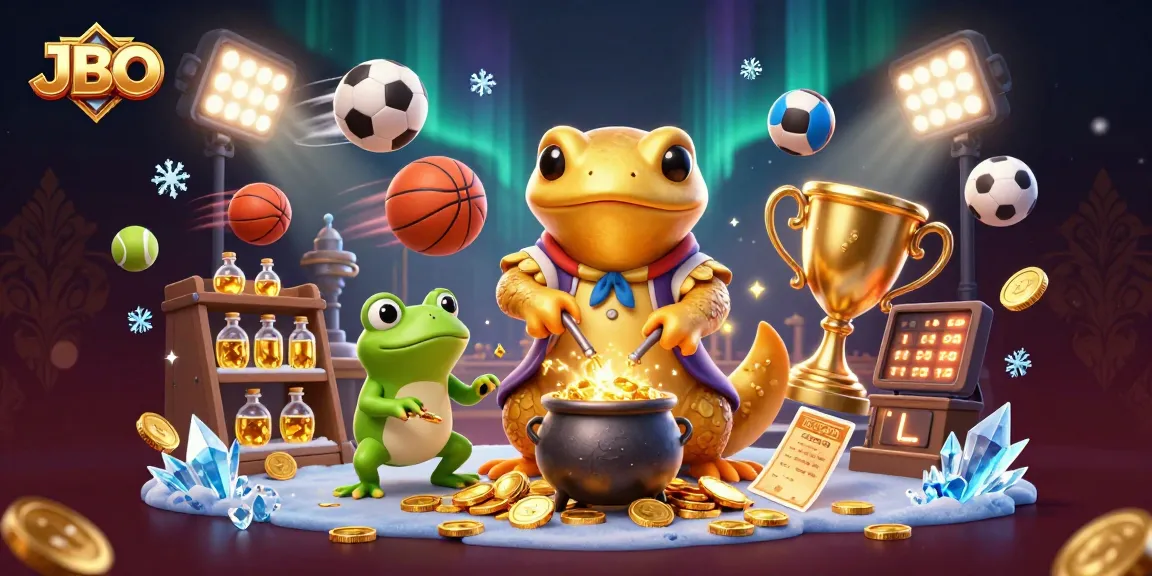 Experience exciting gambling action with JBO in this vibrant 3D casino scene featuring dynamic game elements.