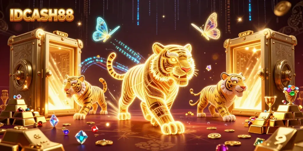 Experience the thrill of IDCASH88 with our vibrant 3D illustration capturing the casino's electrifying energy.