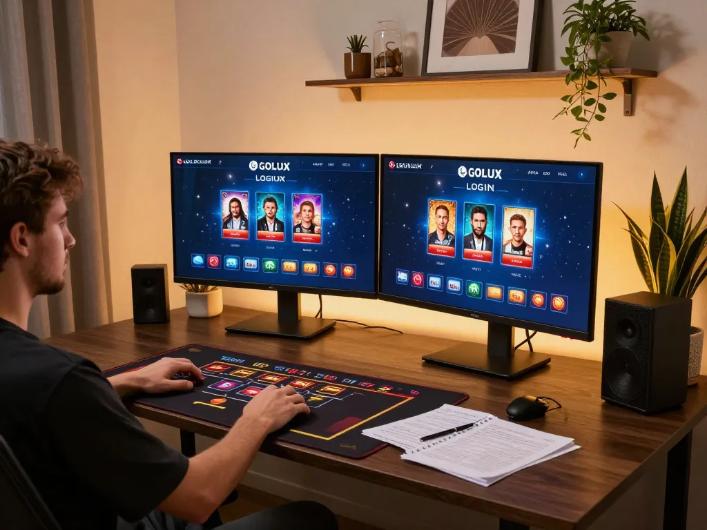 Engaging in LGOLUX LOGIN for online casino games amidst a cozy home gaming environment