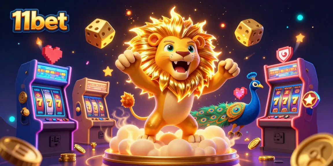Experience the excitement of 11bet with thrilling slot games and dynamic casino elements in a vibrant scene.