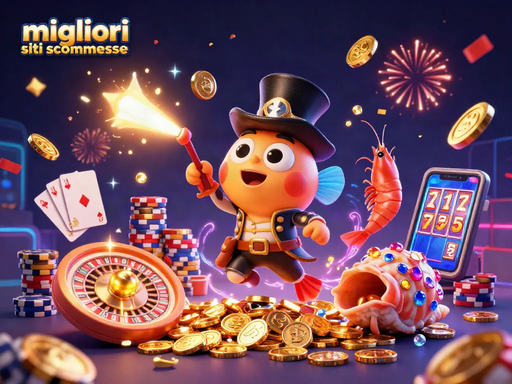Immagine di un anglerfish in un cilindro attirando monete d'oro, rappresentando i migliori siti scommesse.