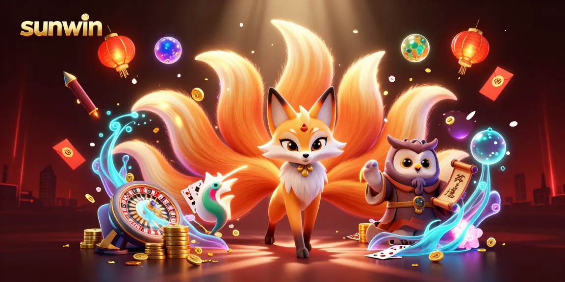 Experience thrilling gameplay with sunwin in a vibrant 3D cartoon scene filled with casino elements.