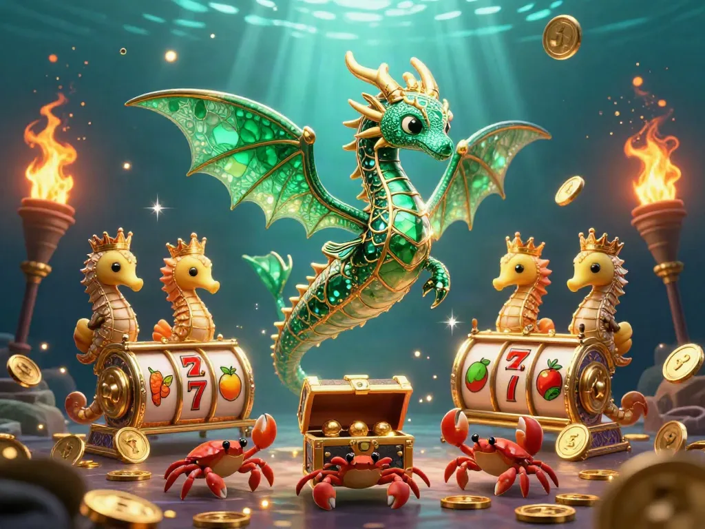 Spin the winning slot with vibrant 3D treasures and whimsical characters in a colorful underwater scene.