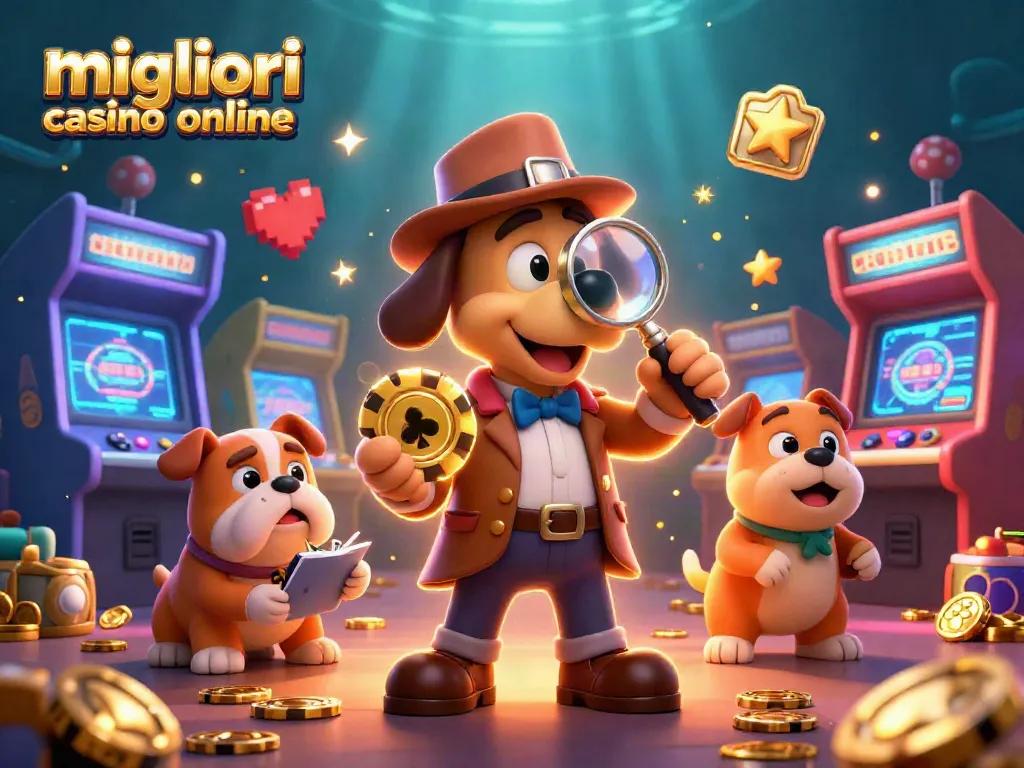 Gioca ai migliori casino online con slot scintillanti e un cane detective che esplora indizi dorati.