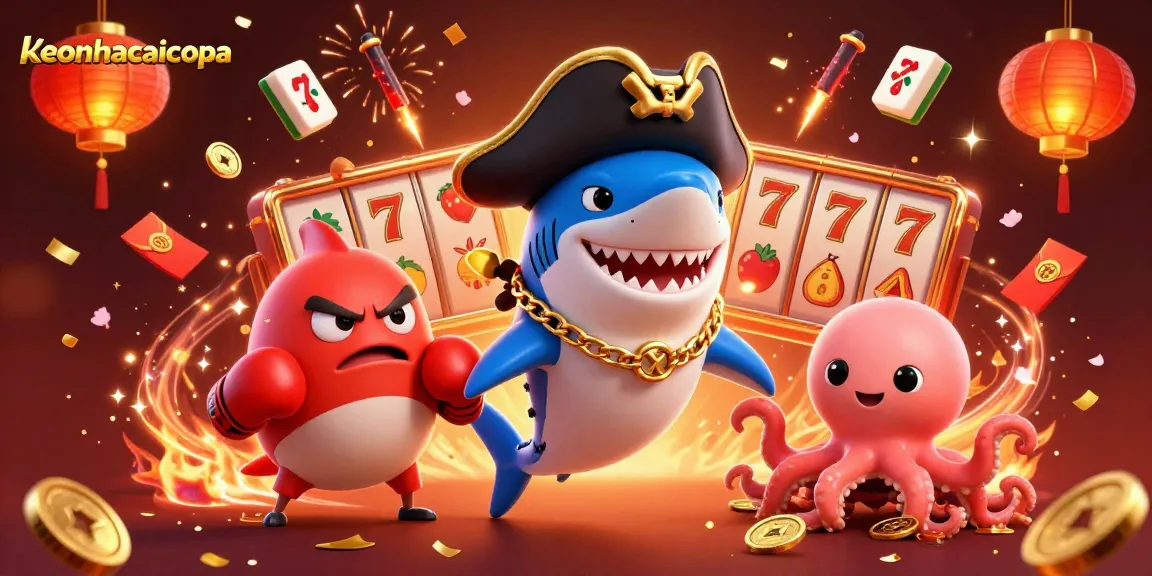 Engage with exciting slots at keonhacaicopa featuring dynamic 3D characters and vibrant casino elements.