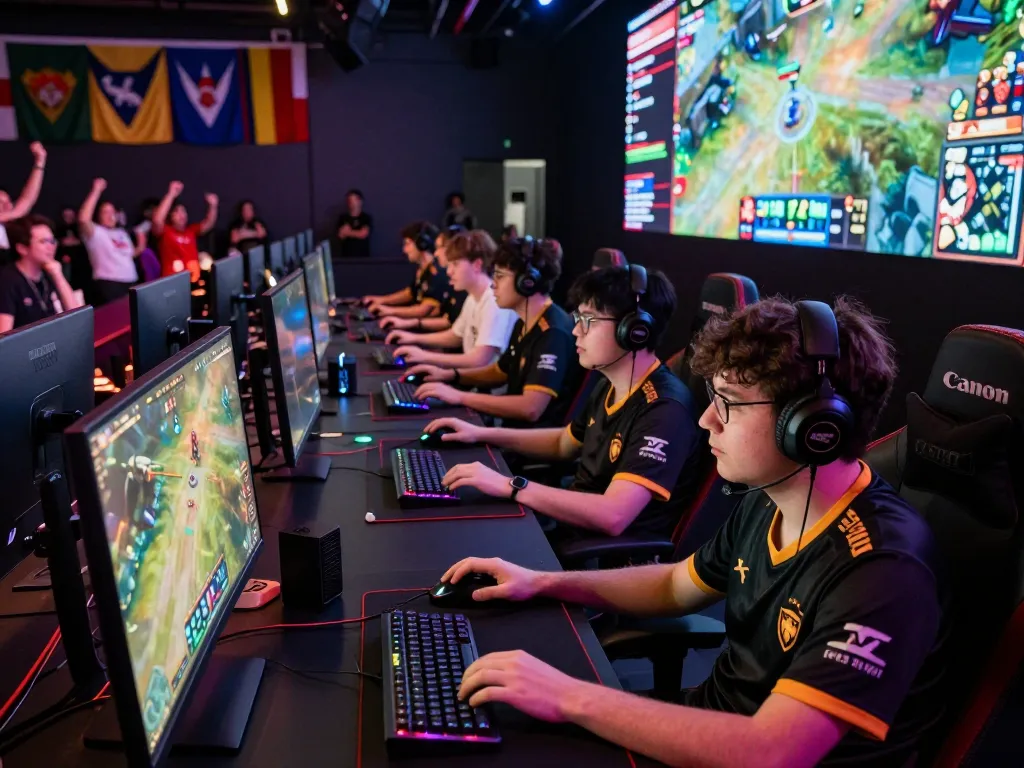 Exciting esports gaming event at ligasedayu.com with enthusiastic participants and vibrant atmosphere.