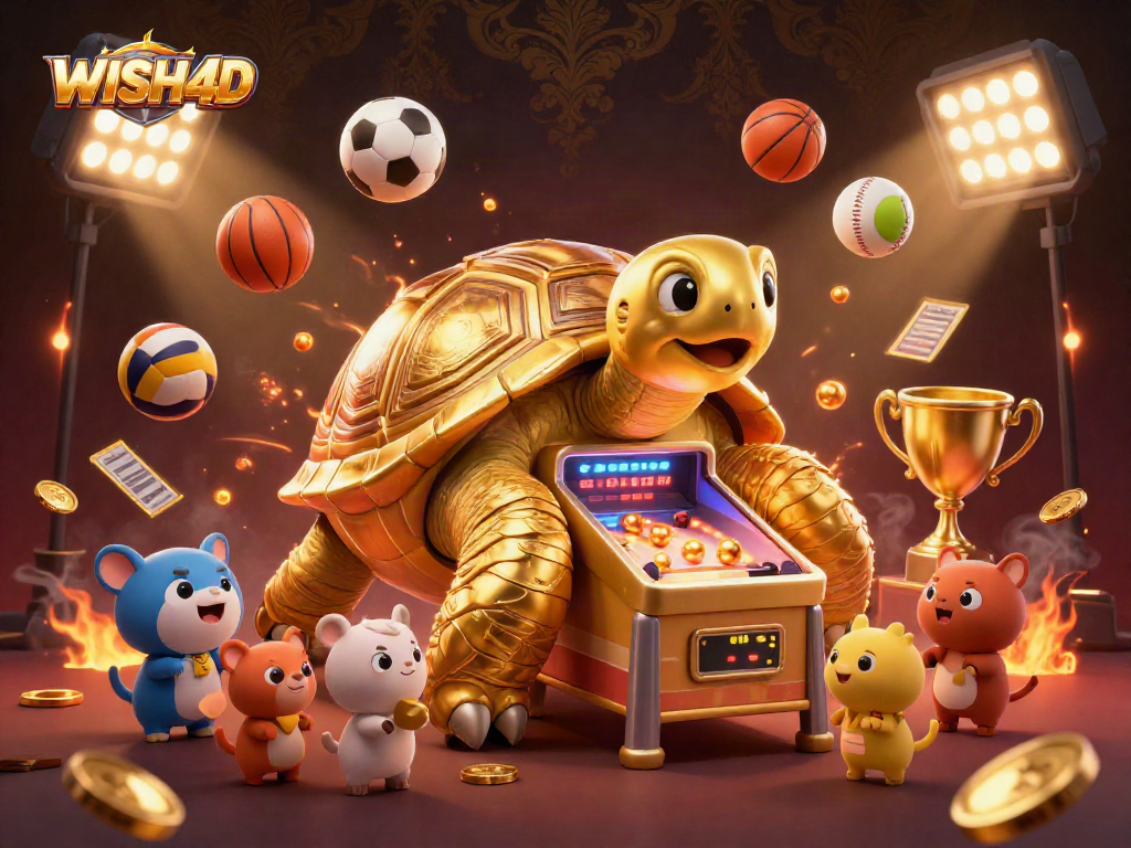 Experience the thrill of WISH4D with a vibrant casino scene featuring animated elements and dynamic action.