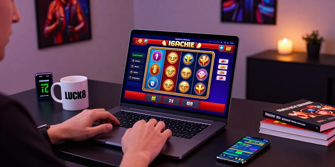 LUCK8 player enjoying live betting in a modern gaming home office.