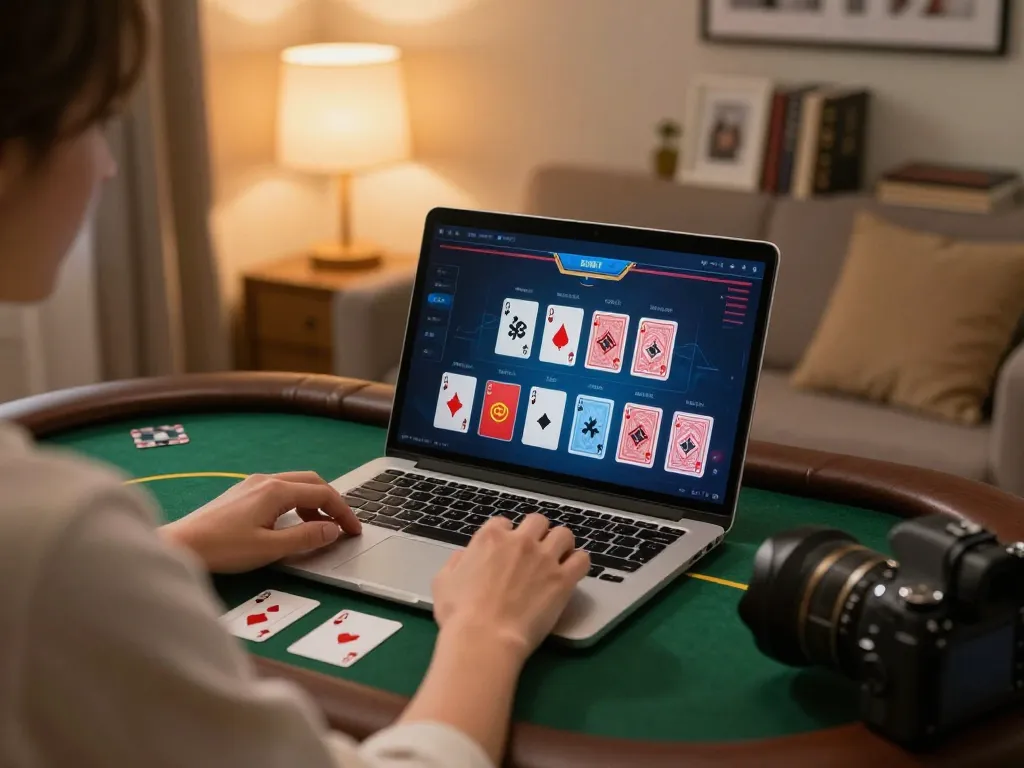79club player engaged in strategic online gaming at home with cozy ambiance