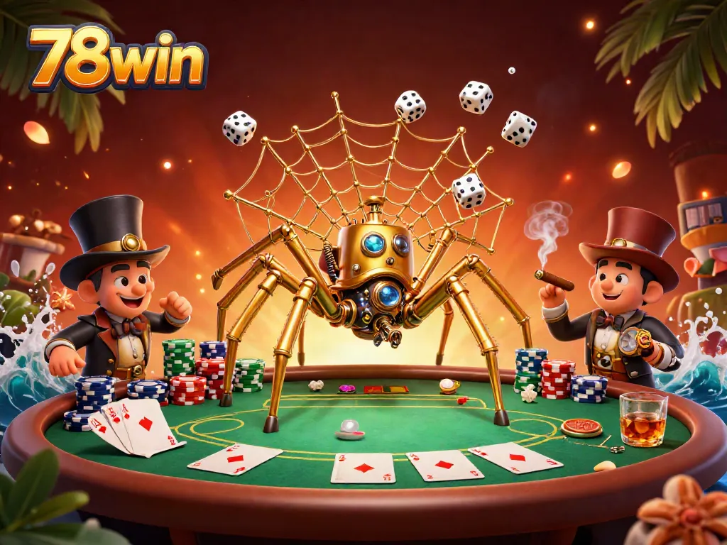 Experience the thrill of gaming with 78win as a golden spider crafts a web of fortunes.