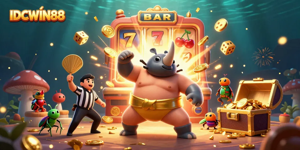 Experience the thrilling world of IDCWIN88 with dynamic slot gameplay and vibrant casino characters.