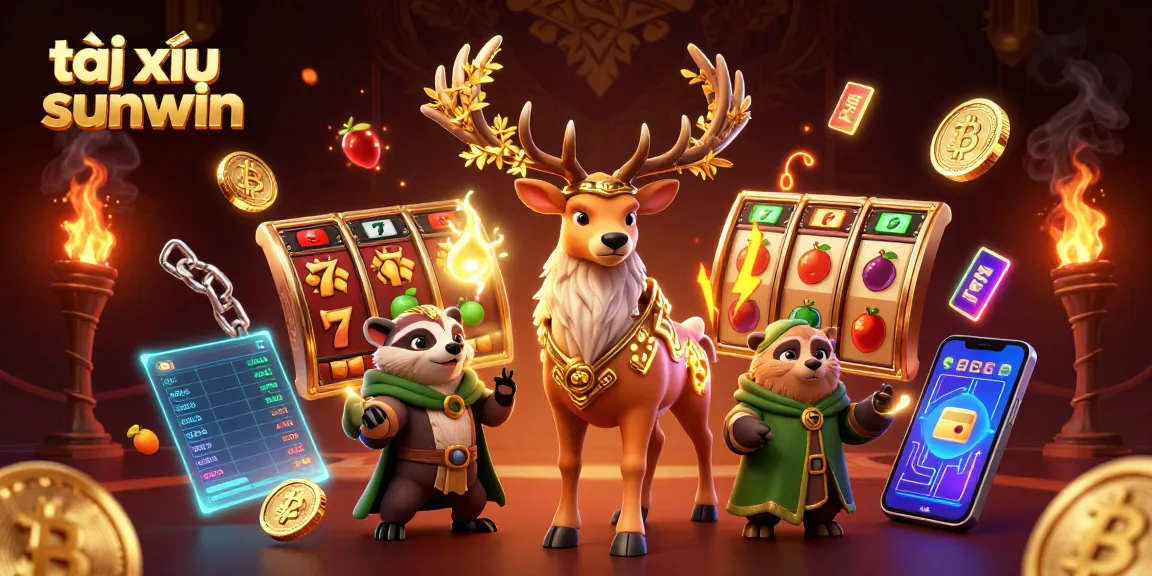 Engage in tài xỉu sunwin with vibrant 3D characters and lively gaming elements and cryptocurrency.