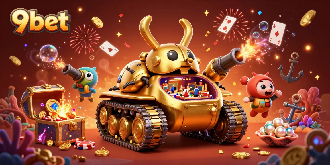 Engage with the thrilling world of 9bet through this vibrant casino-inspired 3D illustration.