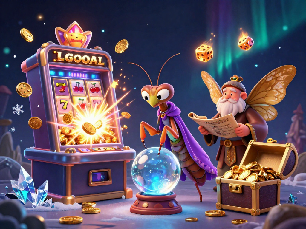 Play with LGOGOAL's immersive 3D gaming scene featuring vibrant casino elements and characters.