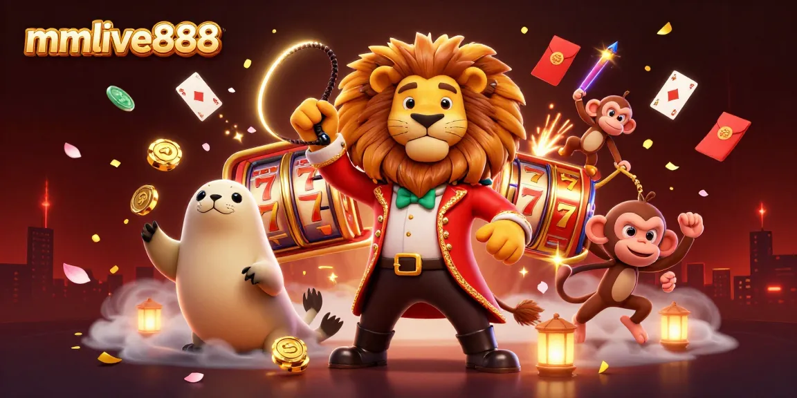 Experience the excitement of mmlive888 with vibrant casino characters amid dazzling game elements.