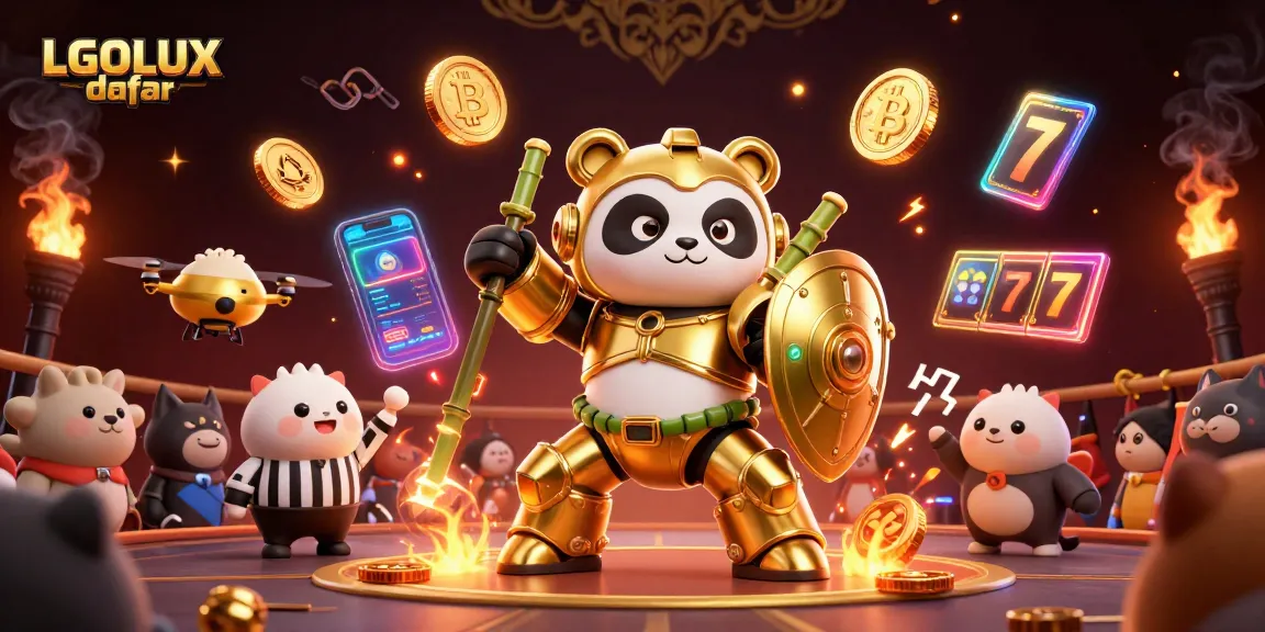 Experience LGOLUX daftar with slots and jackpots in a vibrant 3D casino illustration.