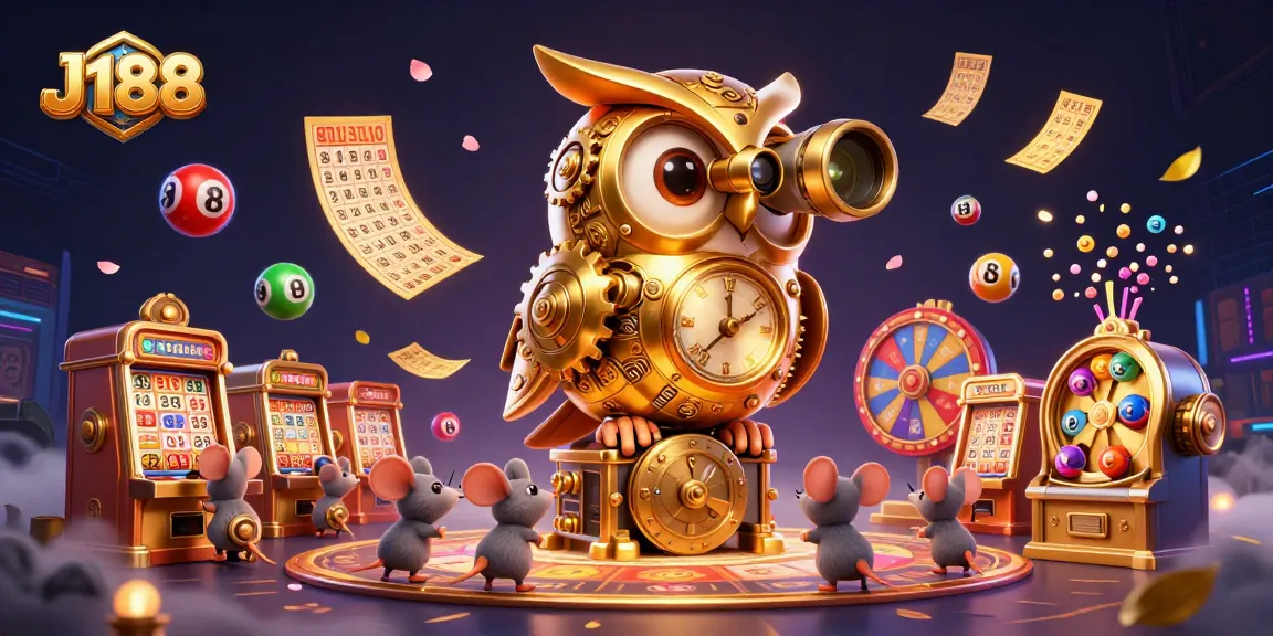 Engage with thrilling J188 casino action surrounded by vibrant games and animated elements.