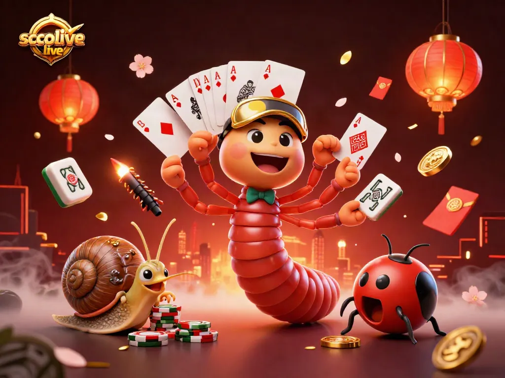 Experience the excitement of socolive live with a vibrant 3D illustration showcasing a millipede dealer and high-roller action.