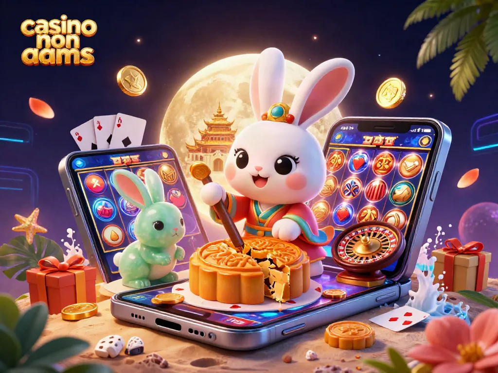 giocare nei casino non AAMS con il coniglio di luna che manipola fiches e slot dinamici