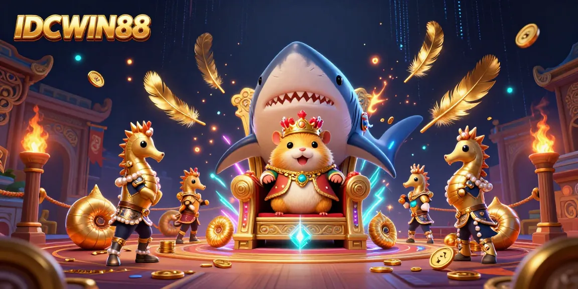 Experience thrilling gameplay with IDCWIN88 in a vibrant casino-themed illustration featuring iconic gaming elements.