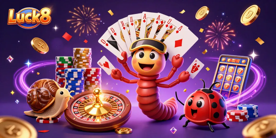 Luck8 Casino features vibrant 3D characters in a lively gaming experience with dynamic casino elements.
