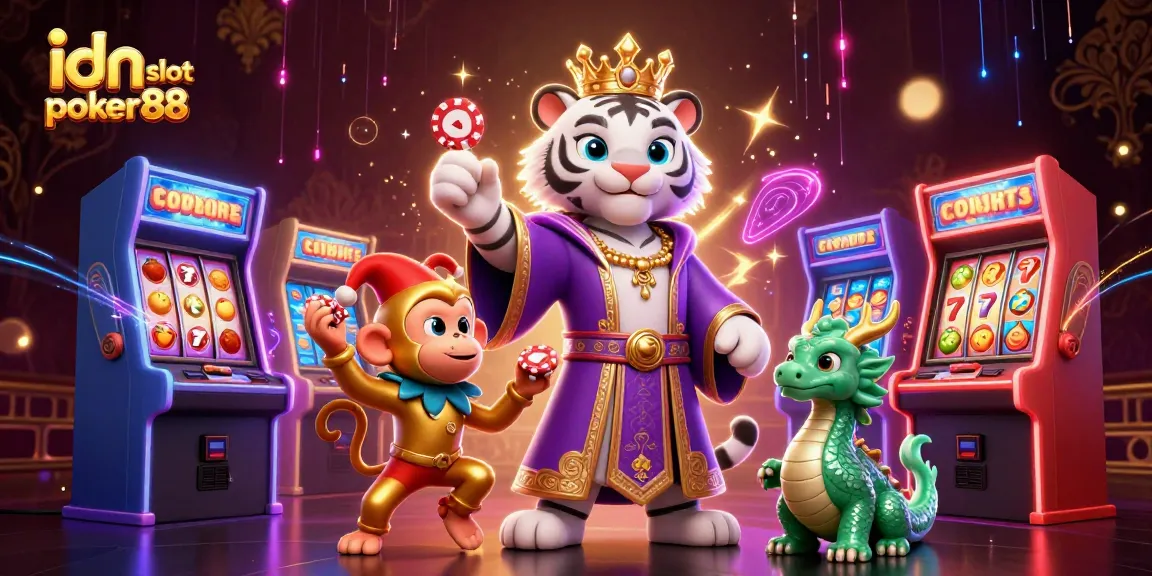 Experience big wins with idn slot poker88 featuring a playful monkey and a majestic tiger in an exciting online casino.
