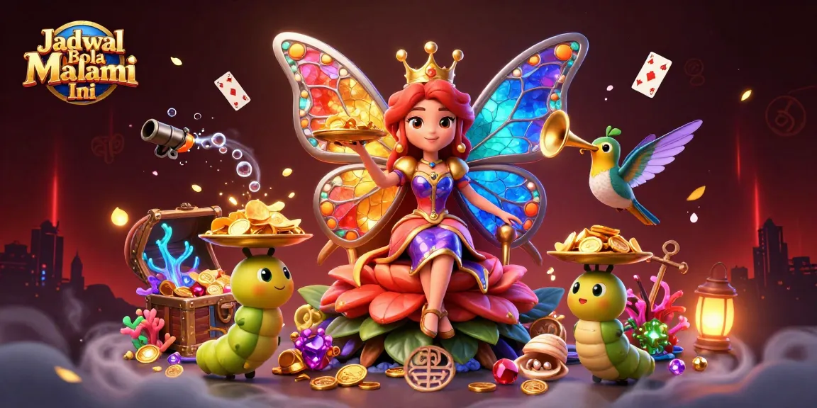 Bet on Jadwal Bola Malam Ini with vibrant casino-themed illustrations showcasing excitement and riches.