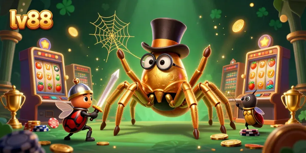 Engage with thrilling slot gameplay at lv88, featuring lively characters and dynamic casino elements.