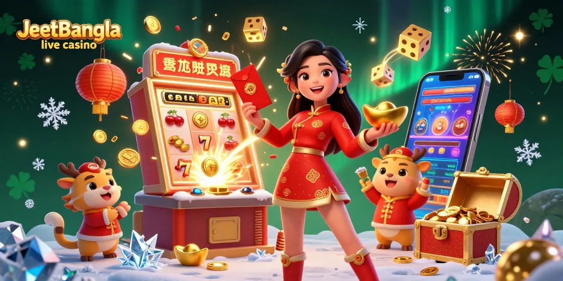 Play exciting games at JeetBangla live casino with vibrant characters and dynamic casino elements.