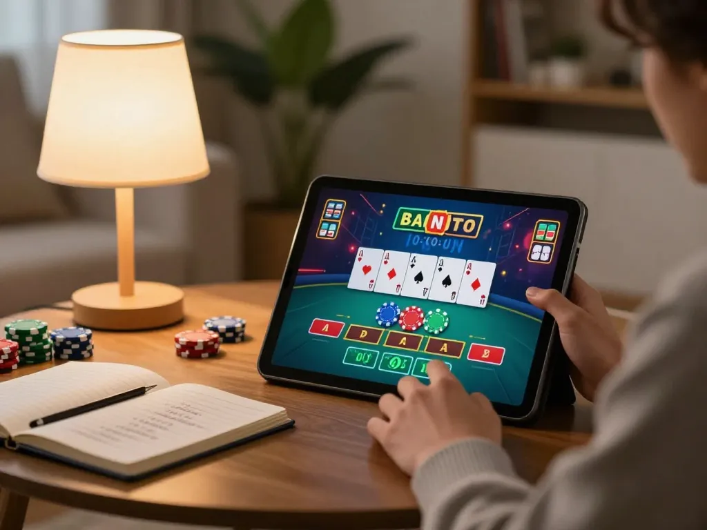 LGO GOAL engaging user in thrilling online blackjack gameplay at home