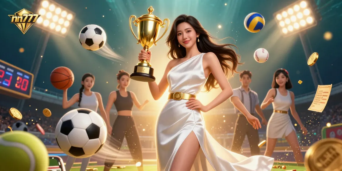 Celebrate wins at nn777 with this vibrant illustration showcasing top sports betting themes.