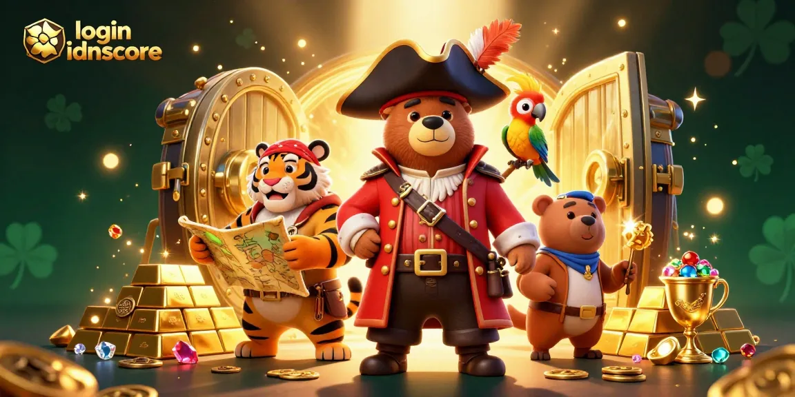 Experience thrilling gameplay with login idnscore through a vibrant scene of treasure and adventure.
