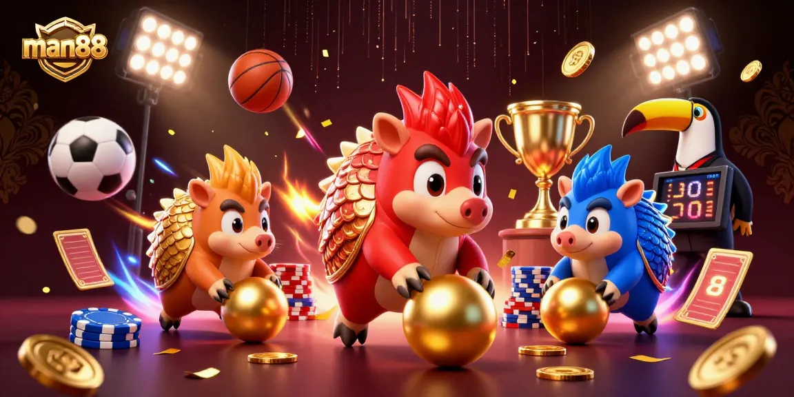 Win big at man88 with lively pangolin rivalry in a thrilling gambling scene.