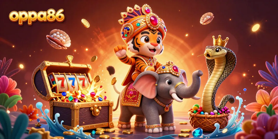 Experience thrilling wins with oppa86 while riding the jewel-encrusted elephant in an exciting casino adventure.