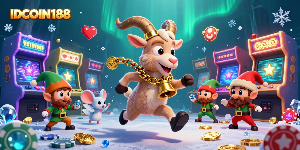 Experience the thrilling games at IDCOIN188 as Krampus and friends orchestrate a lively casino atmosphere.